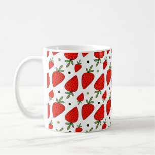 Schöne rote Erdbeeren nahtlos Muster Kaffeetasse
