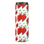Schöne rote Erdbeeren nahtlos Muster Thermosbecher (Rückseite)