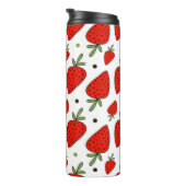 Schöne rote Erdbeeren nahtlos Muster Thermosbecher (Nach rechts gedreht)