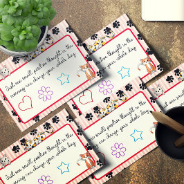 Schöne Rote Farbe mit Pfoten niedliche Kätzchen 4" Post-it Klebezettel