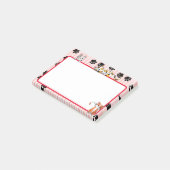 Schöne Rote Farbe mit Pfoten niedliche Kätzchen 4" Post-it Klebezettel (angewinkelt)