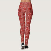 Schöne rote Feigenfrucht Muster Leggings (Rückseite)