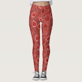 Schöne rote Feigenfrucht Muster Leggings (Vorderseite)