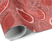 Schöne rote Feigenfruchtmuster Geschenkpapier (Rolleneckpunkt)