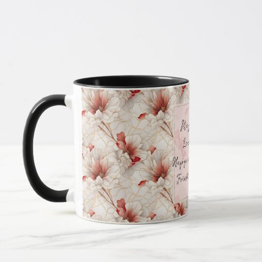 Schöne Rote Flora Romantische Hochzeit Tasse (Links)