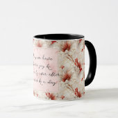 Schöne Rote Flora Romantische Hochzeit Tasse (VorderseiteRechts)
