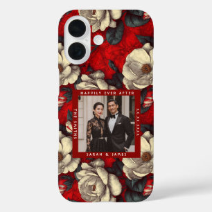 Schöne rote Gardenien-Blütenblätter Boho-Hochzeit iPhone 16 Hülle