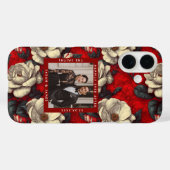 Schöne rote Gardenien-Blütenblätter Boho-Hochzeit Case-Mate iPhone Hülle (Rückseite (Horizontal))