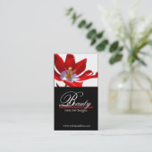 Schöne rote Geschäfts-Karten der Blumen-2 Visitenkarte (Stehend Vorderseite)