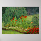 Schöne rote grüne Blumenpark-Szene Poster (Vorne)