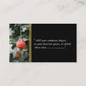 Schöne rote, grüne Visitenkarte der Blume. (Rückseite)