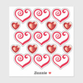 Schöne rote Herzen Klare Transparente Sticker (Blatt)
