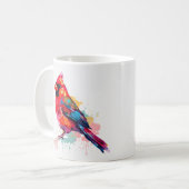 Schöne Rote Kardinal Wasserfarben-Skizze Kaffeetasse (Vorderseite Links)