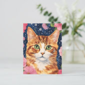 Schöne rote Katze Postkarte (Stehend Vorderseite)