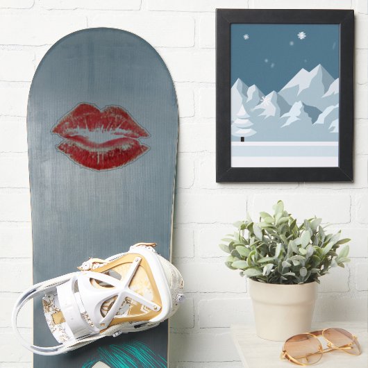 Schöne rote Kuss isolierte Vektor Kunst Aufkleber (Snowboard)