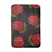 Schöne rote, lichtdurchlässige Rose Stickereimuste Badematte (Vorderseite Vertikal)