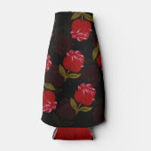 Schöne rote, lichtdurchlässige Rose Stickereimuste Flaschenkühler (Vorderseite)