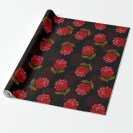 Schöne rote, lichtdurchlässige Rose Stickereimuste Geschenkpapier