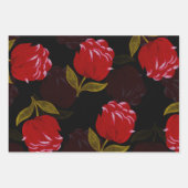 Schöne rote, lichtdurchlässige Rose Stickereimuste Geschenkpapier Set (Vorderseite 3)