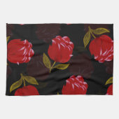 Schöne rote, lichtdurchlässige Rose Stickereimuste Geschirrtuch (Horizontal)