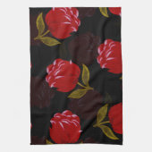 Schöne rote, lichtdurchlässige Rose Stickereimuste Geschirrtuch (Vertikal)