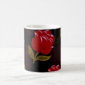 Schöne rote, lichtdurchlässige Rose Stickereimuste Kaffeetasse (Mittel)