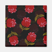 Schöne rote, lichtdurchlässige Rose Stickereimuste Magnet (Vorne)