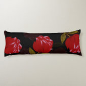 Schöne rote, lichtdurchlässige Rose Stickereimuste Seitenschläferkissen (Rückseite)