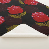 Schöne rote, lichtdurchlässige Rose Stickereimuste Sherpadecke (3/4)