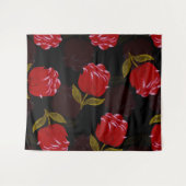 Schöne rote, lichtdurchlässige Rose Stickereimuste Wandteppich (Vorderseite (Horizontal))