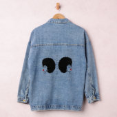 Schöne rote Lippen Afro-Denimjacke Jeansjacke (Hangar)
