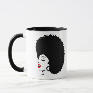 Schöne rote Lippen Afro Tasse