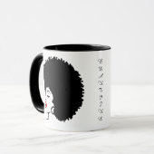 Schöne rote Lippen Afro Tasse (Vorderseite Links)