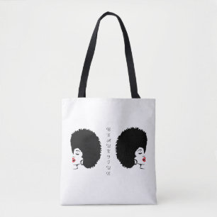 Schöne rote Lippen Afro-Tragetasche Tasche