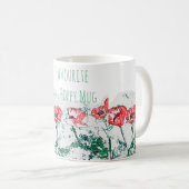 Schöne Rote Mohnblume Blume Pfefferkuchen Sketch Kaffeetasse (VorderseiteRechts)