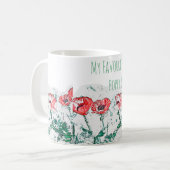 Schöne Rote Mohnblume Blume Pfefferkuchen Sketch Kaffeetasse (Vorderseite Links)