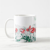 Schöne Rote Mohnblume Blume Pfefferkuchen Sketch Kaffeetasse (Links)