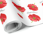 Schöne rote Mohnblume Geschenkpapier (Rolleneckpunkt)