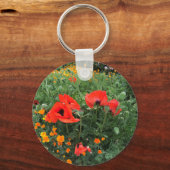 Schöne rote Mohnblume Schlüsselanhänger (Vorderseite)