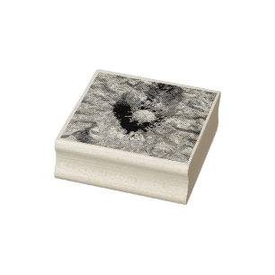 Schöne rote Mohnblumen-Makro-Holzkunst-Stempel Gummistempel