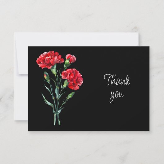 Schöne rote Nelken Blumen Danke Karte (Vorderseite)