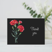 Schöne rote Nelken Blumen Danke Karte (Stehend Vorderseite)