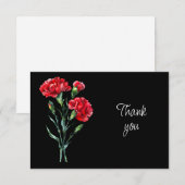 Schöne rote Nelken Blumen Danke Karte (Vorne/Hinten)