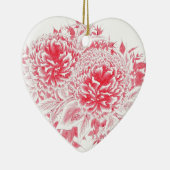 Schöne Rote Peonies Keramik Ornament (Rechts)