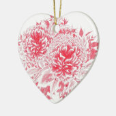 Schöne Rote Peonies Keramik Ornament (Links)