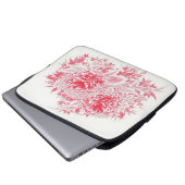 Schöne rote Pfingstrosen-Laptop-Hülse Laptopschutzhülle (Vorne Knopf)