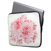 Schöne rote Pfingstrosen-Laptop-Hülse Laptopschutzhülle (Vorderseite Links)