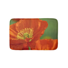 Schöne rote Poppy Badematte