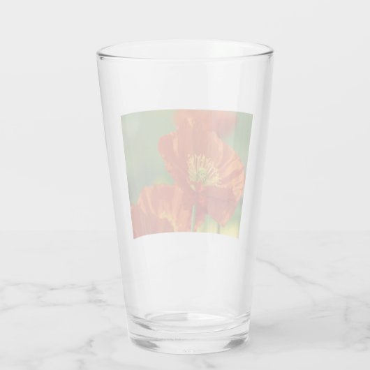 Schöne rote Poppy Glas (Rückseite)