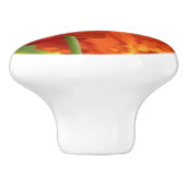 Schöne rote Poppy Keramikknauf (Seitenansicht)